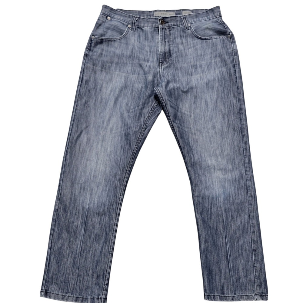pd&c Slim Straight Jeans Mens‎ 38x32 Gray Wash Denim Cotton Blend Casual E329